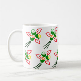 Söta Retro Vårblommor på en Kaffe Kopp Mugg