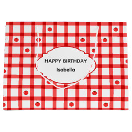 Söta röda gingham-tomater glad födelsedag