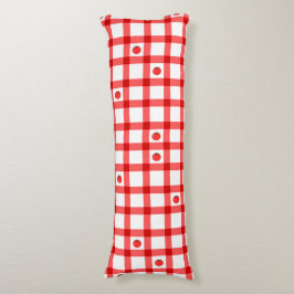 Söta röda gingham-tomater kroppskudde