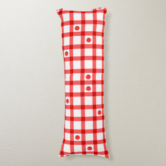 Söta röda gingham-tomater kroppskudde