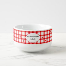 Söta röda gingham-tomater Soppa Dagens Rätt