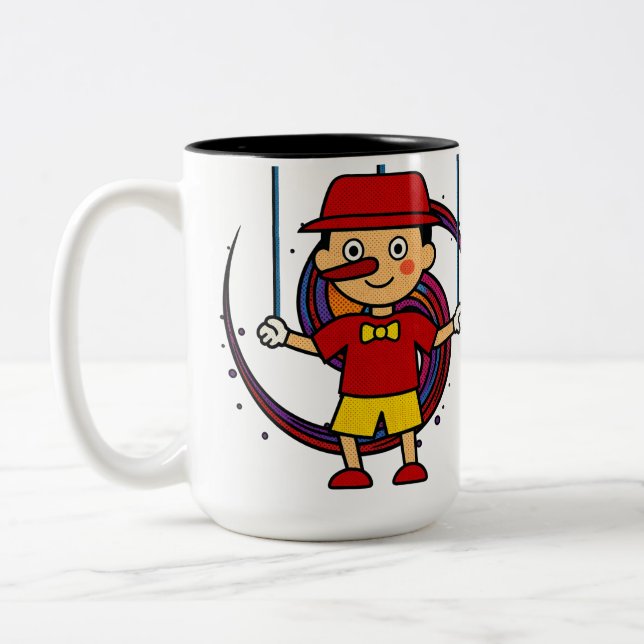 Söta röda hatt-karaktär Tvåtons kaffemugg (Vänster)