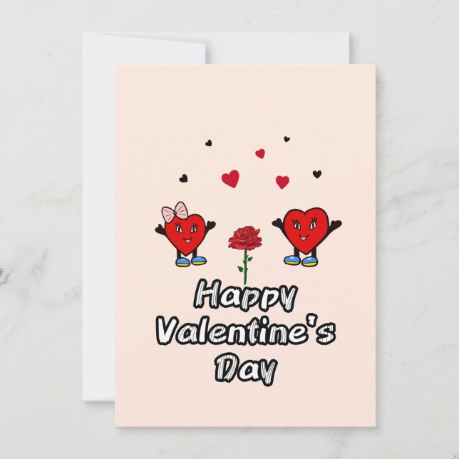Söta röda hjärtan julkort (Framsida)