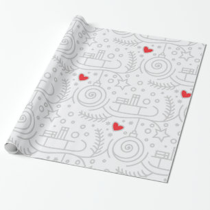Söta röda hjärtan Whimsical julhelg Presentpapper