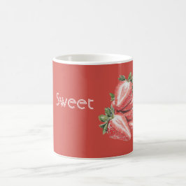 Söta röda jordgubbar frukt kaffemugg