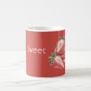 Söta röda jordgubbar frukt kaffemugg