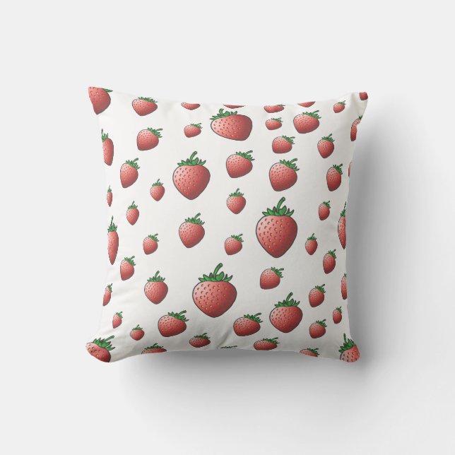 Söta röda jordgubbar kudde (Framsida)