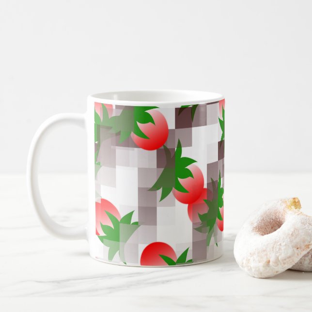 Söta röda körsbär kaffemugg (Med munk)