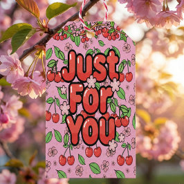 Söta röda körsbärsvibbar Söt tjejig estetik Presentetikett