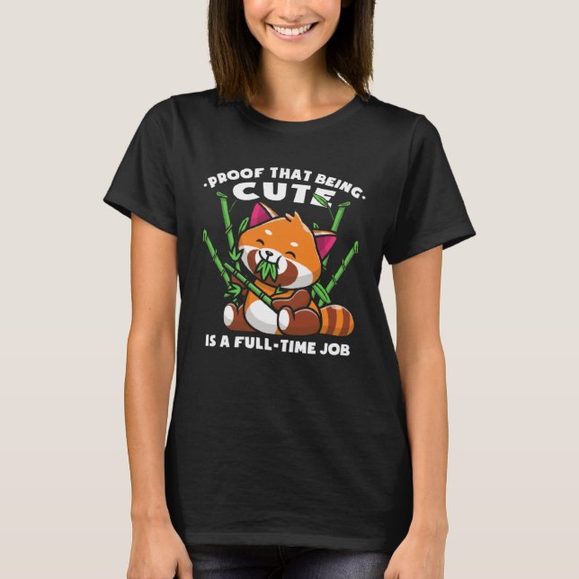 Söta röda pandabarn t shirt (Framsida)