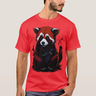 Söta röda pandagskjortor t shirt