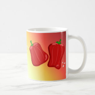 Söta röda paprikor kaffemugg