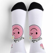 Söta roliga ansiktsockor | Kawaii tecknade rosa st