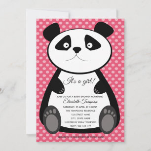 Söta, roliga, baby-pandabilder inbjudningar