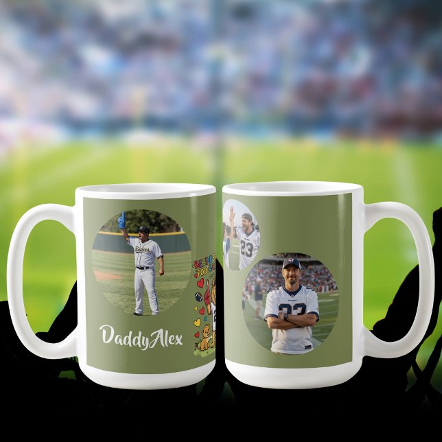 Söta roliga citat Lejon Fotboll Pappa Foto Kaffemugg (Skapare uppladdad)