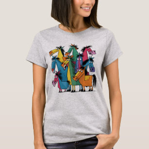 Söta roliga färgglada hästar Abstrakt konst T Shirt