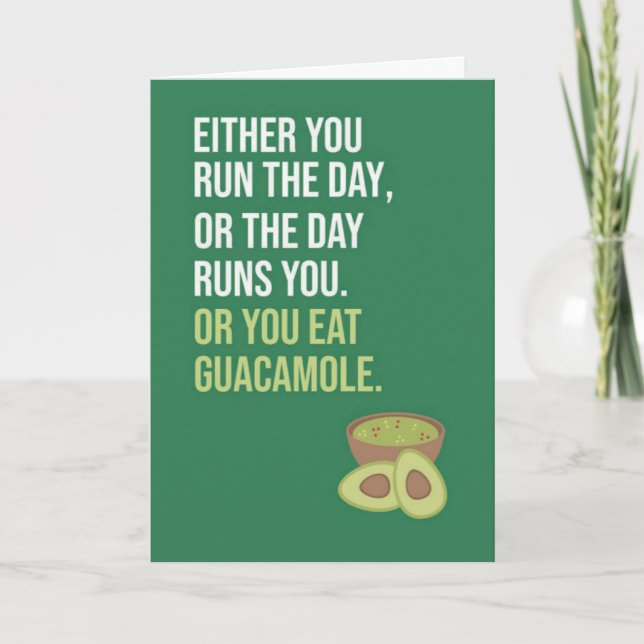 Söta Roliga Gröna Guacamole Kort Avokado (Framsida)