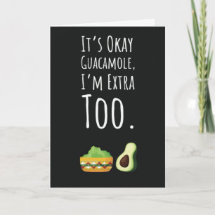 Söta Roliga Guacamole-kort Guac Humor Avokado Kort