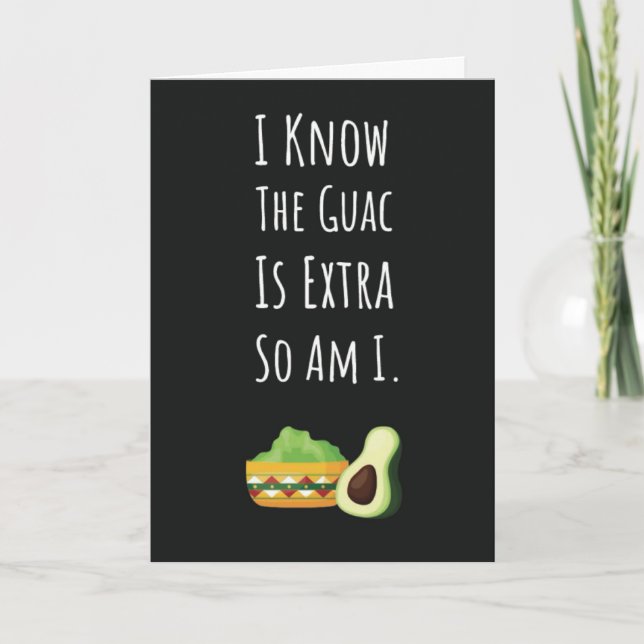Söta Roliga Guacamole-kort Mexikansk Avokado-fest Kort (Framsida)
