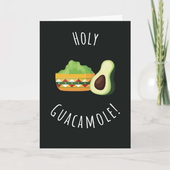Söta Roliga Heliga Guacamole Kort Avokado Mexikans (Framsida)