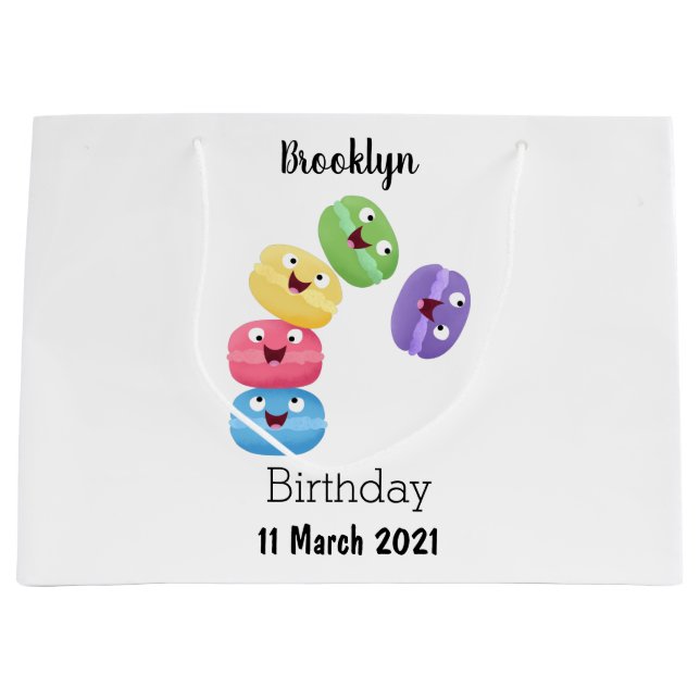 Söta roliga makaroner tecknad illustration (Framsidan)