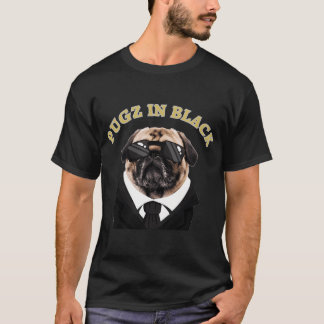 Söta roliga Pugz i svart T Shirt