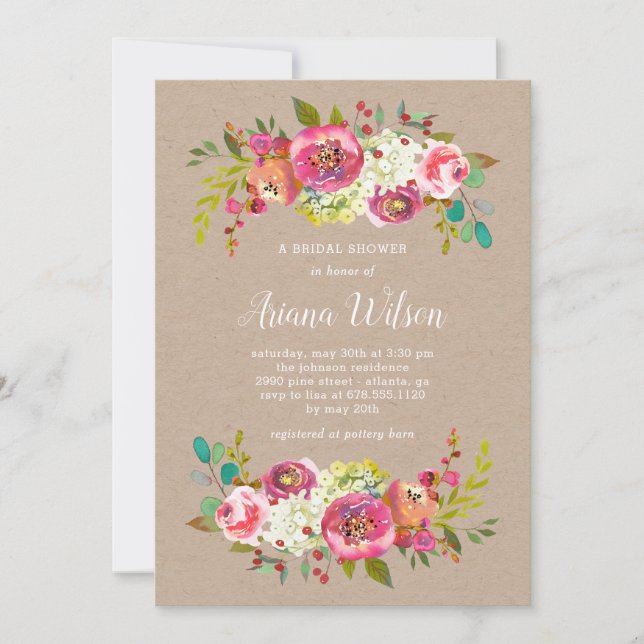 Söta Romantik Kraft Shower/Party Inbjudan (Framsida)