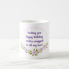 Söta romantiska blommor födelsedagsminimalist kaffemugg