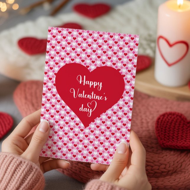 Söta Romantiska Hjärtan Alla Hjärtans Dag-kort för Julkort (Sweet Romantic Hearts Valentine Card for Couples)
