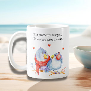 Söta romantiska kärleksfåglar Alla hjärtans dag Kaffemugg