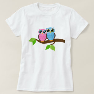 Söta romantiska ugglor t shirt