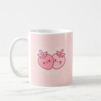 Söta Rosa Alla Hjärtans Dag-Jordgubbar (Rosa) Kaffemugg