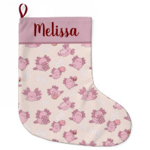 Söta rosa axolotlar julstrumpa