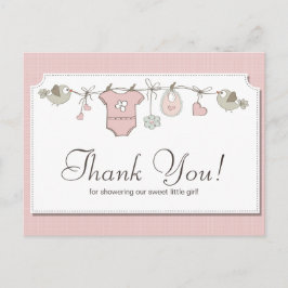 Söta Rosa Babykläder | Baby Shower Tack Kort