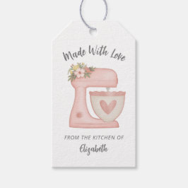 Söta Rosa Bakmixer Tillverkad Med Kärlek Presentko Presentetikett