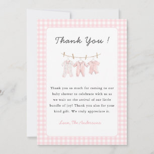Söta rosa barnkläder babyflicka tack kort