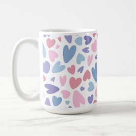 SÖTA ROSA BLÅ LILA HJÄRTAN PÅ ALLT HJÄRTANS DAG KAFFEMUGG