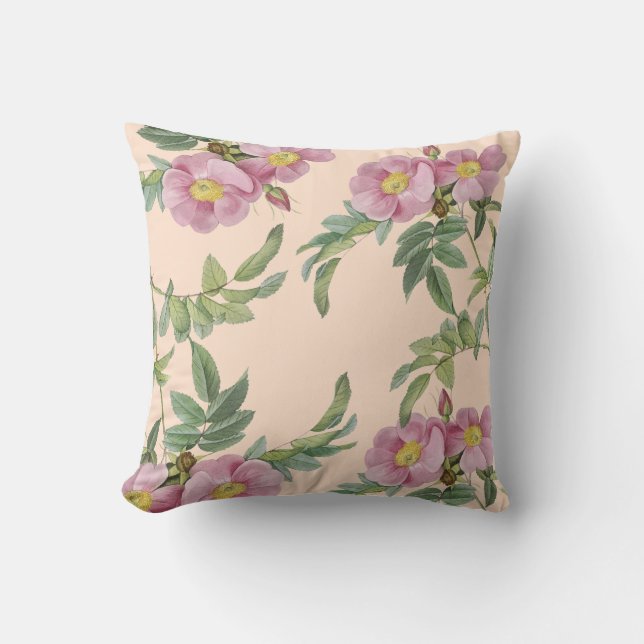 Söta rosa blommor modern kudde (Framsida)