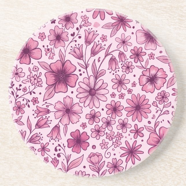 Söta rosa blommor underlägg (Framsidan)