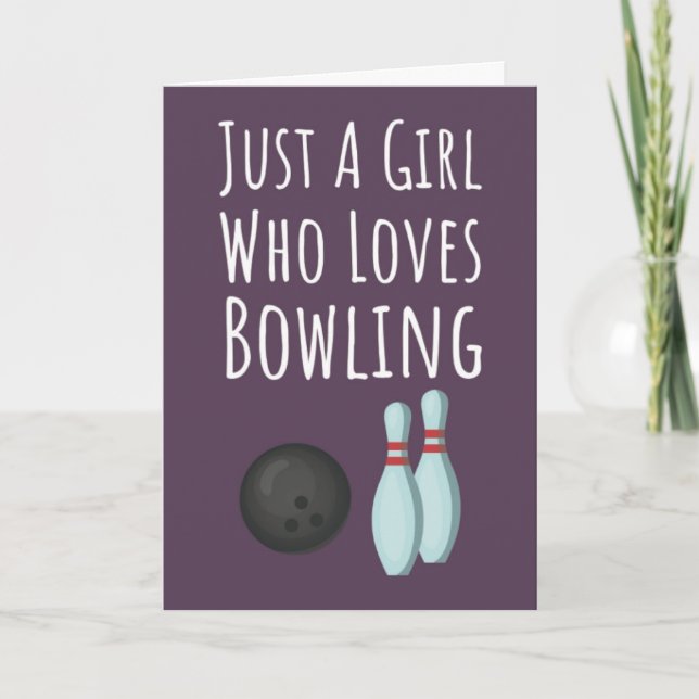 Söta rosa bowlingkort för små flickor kid bowler kort (Framsida)