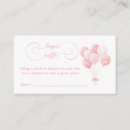 Söta Rosa Bubblor Babyskor Diaper Raffle Tilläggskort