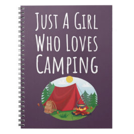 Söta Rosa Campingpresenter För Små Flickor Barn Ca Anteckningsbok