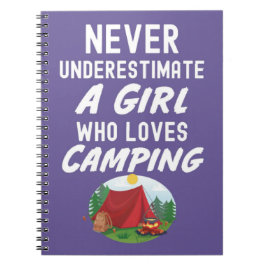 Söta Rosa Campingpresenter För Små Flickor Barn Ca Anteckningsbok