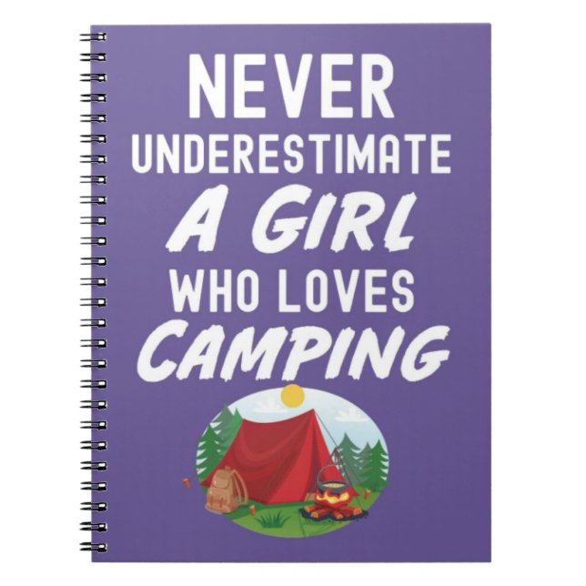 Söta Rosa Campingpresenter För Små Flickor Barn Ca Anteckningsbok (Framsidan)