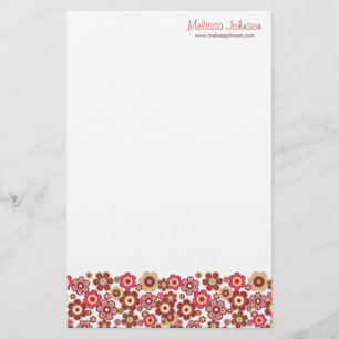 Söta Rosa Candy Daisys Flowers Girly Mönster Rol Brevpapper