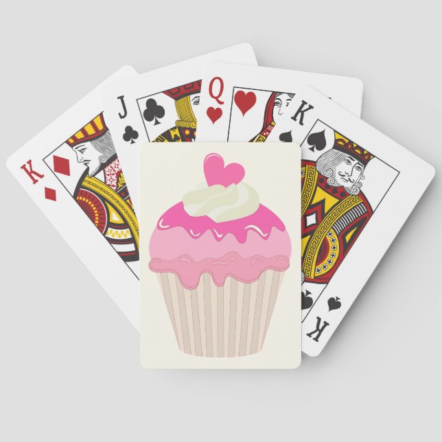 Söta Rosa Cupcake-spelkort Casinokort (Baksidan)