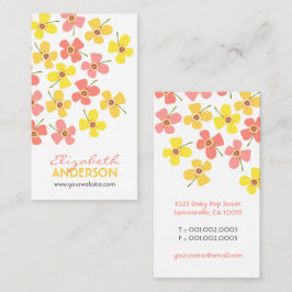 Söta Rosa Daisy Pop Summer Flowers Whimsical Visitkort