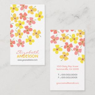 Söta Rosa Daisy Pop Summer Flowers Whimsical Visitkort
