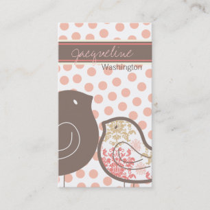 Söta Rosa Damaskiska Chickar Polka dots vismlikna Visitkort