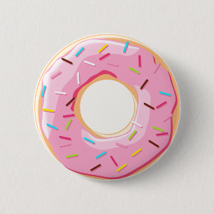 Söta rosa donuts med stänktoppningar knapp